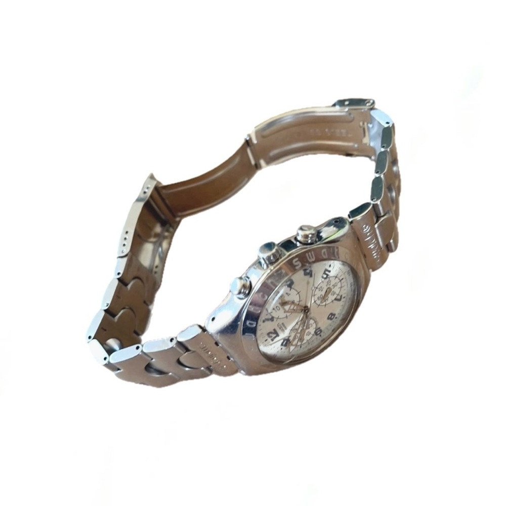 Swatch watch V8 irony chronograph date vintage rare white sub dials 1990s